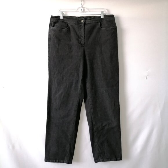 Eileen Fisher Womens Black High Rise Five Pocket Design Straight Jeans Size 1X - Picture 1 of 5